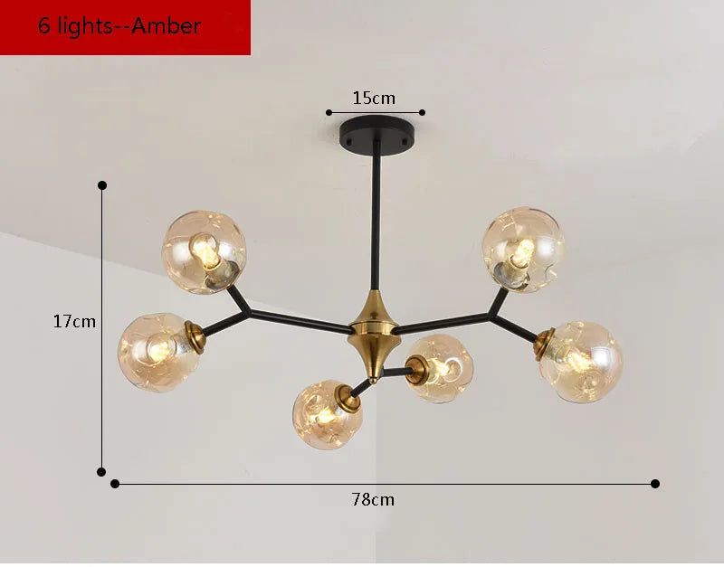 lustre nordique de luxe design simple pour décoration intérieure