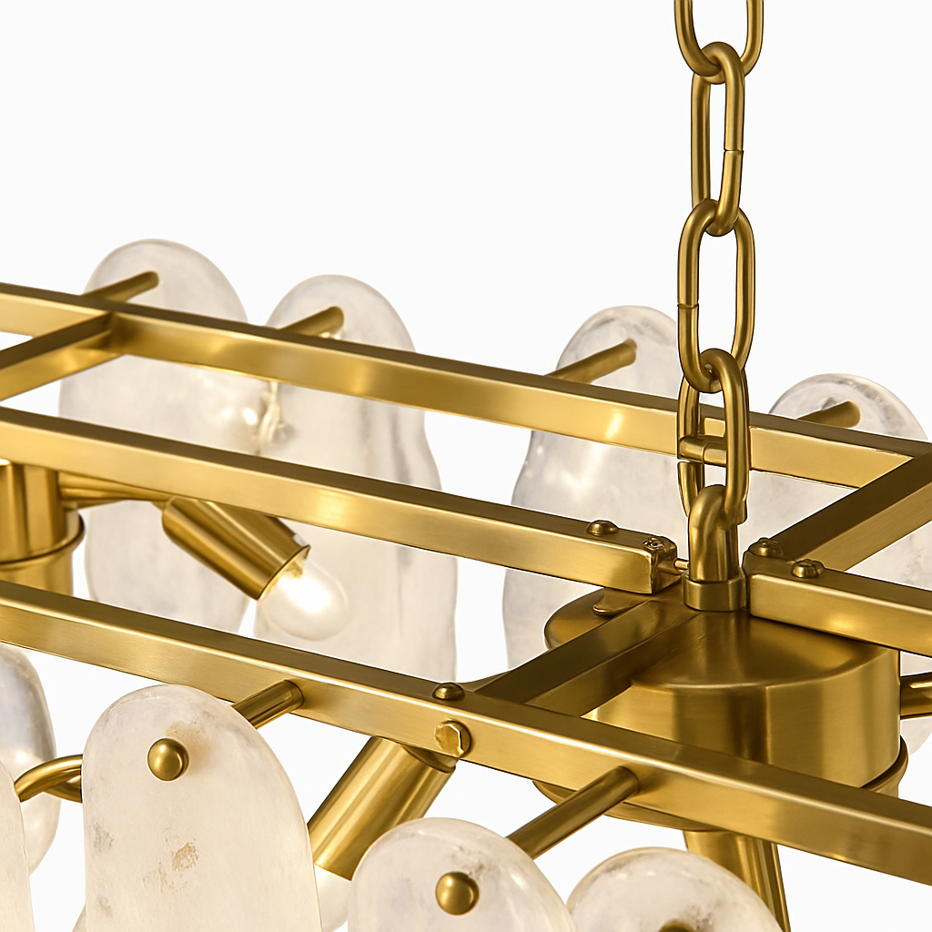 lustre nordique de luxe en métal avec cristaux led suspendu