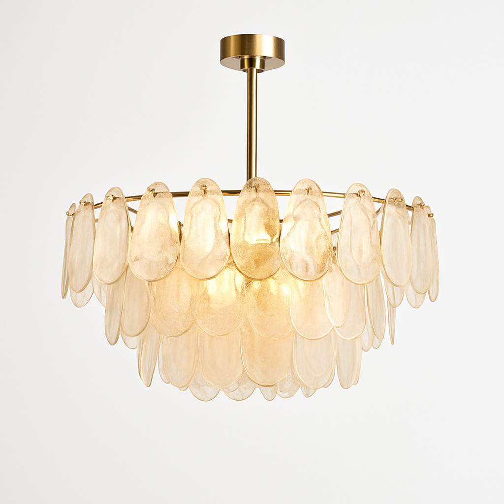 lustre nordique de luxe en métal avec cristaux led suspendu