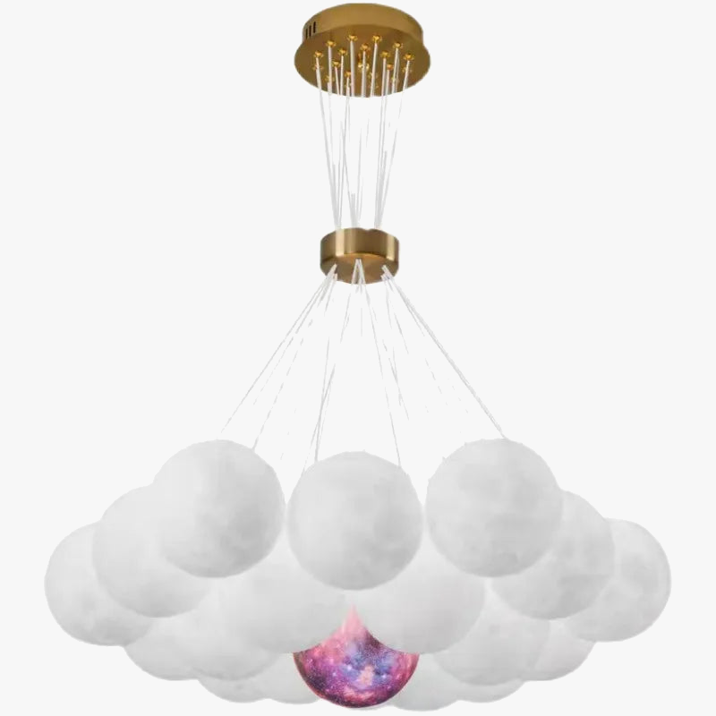 lustre nordique design planète lune avec bulles suspendu décoratif
