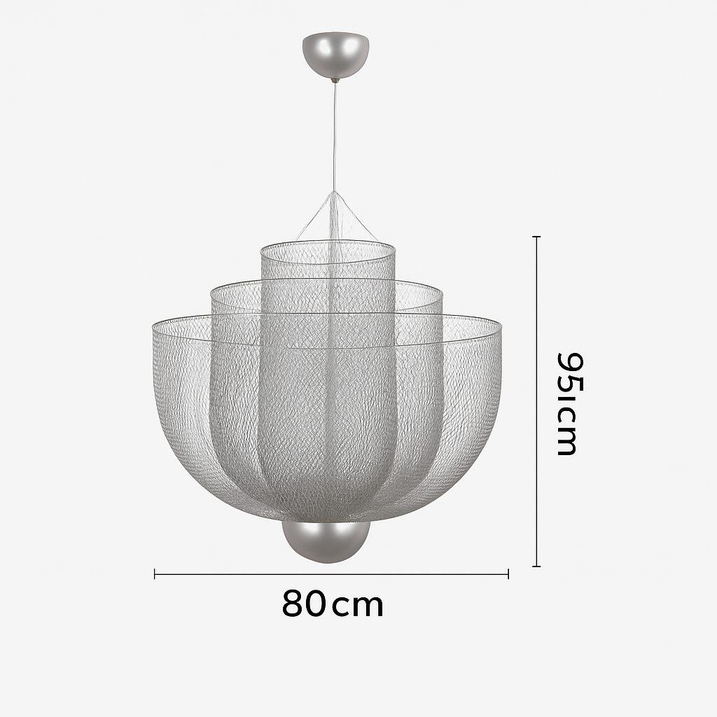 lustre nordique dimmable en grille métallique led géométrique