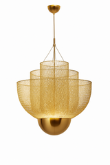 lustre nordique dimmable en grille métallique led géométrique