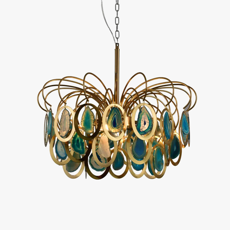 lustre nordique en agate pour décoration intérieure élégante