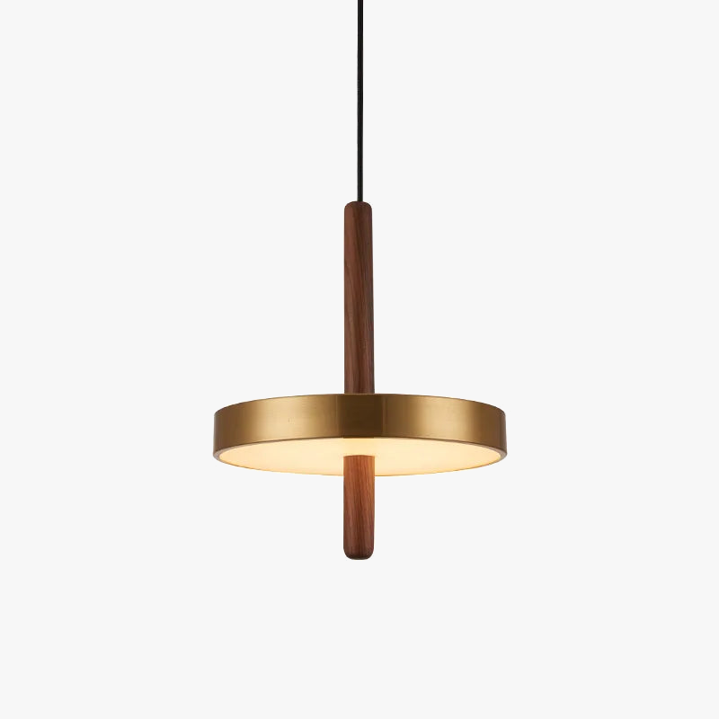 lustre nordique en bois et métal doré réglable pour intérieur