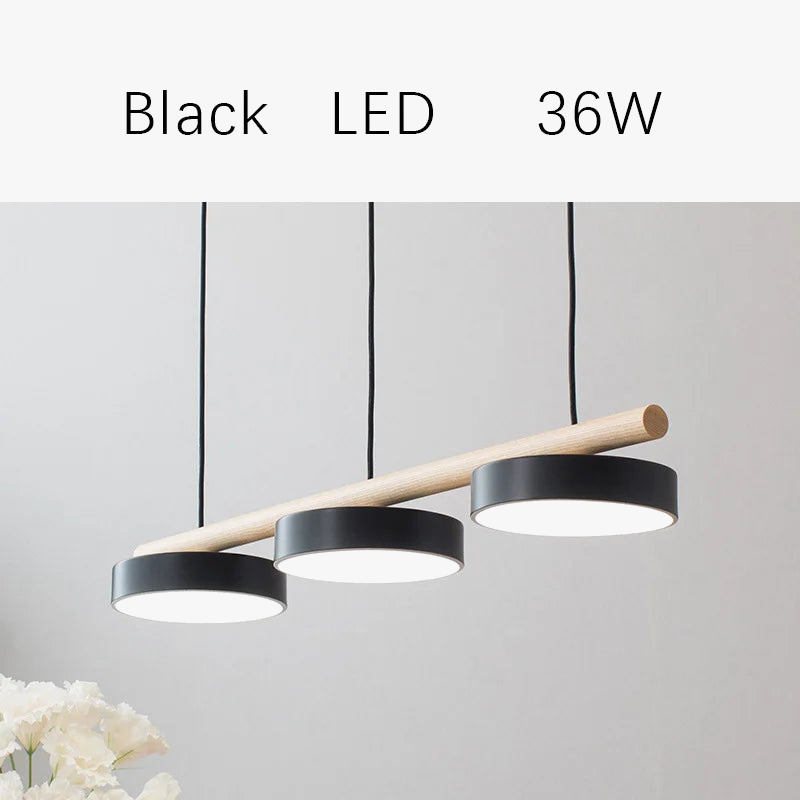 lustre nordique en bois massif avec led intégrée