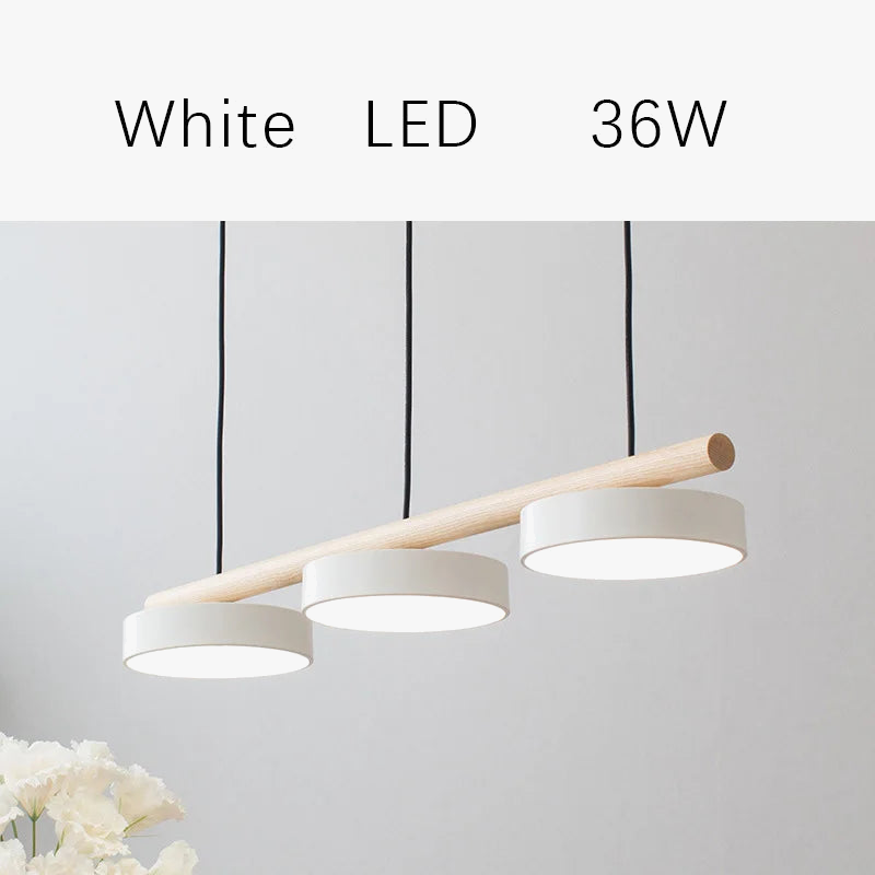 lustre nordique en bois massif avec led intégrée