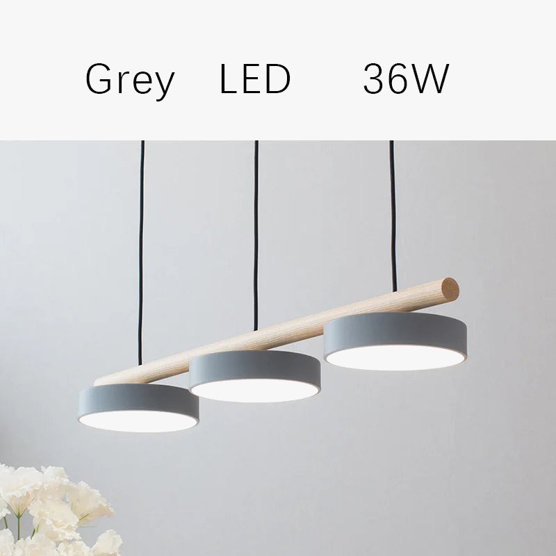 lustre nordique en bois massif avec led intégrée