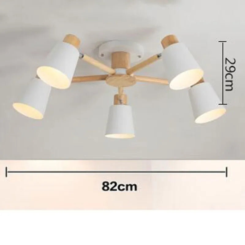 lustre nordique en bois massif simple et moderne