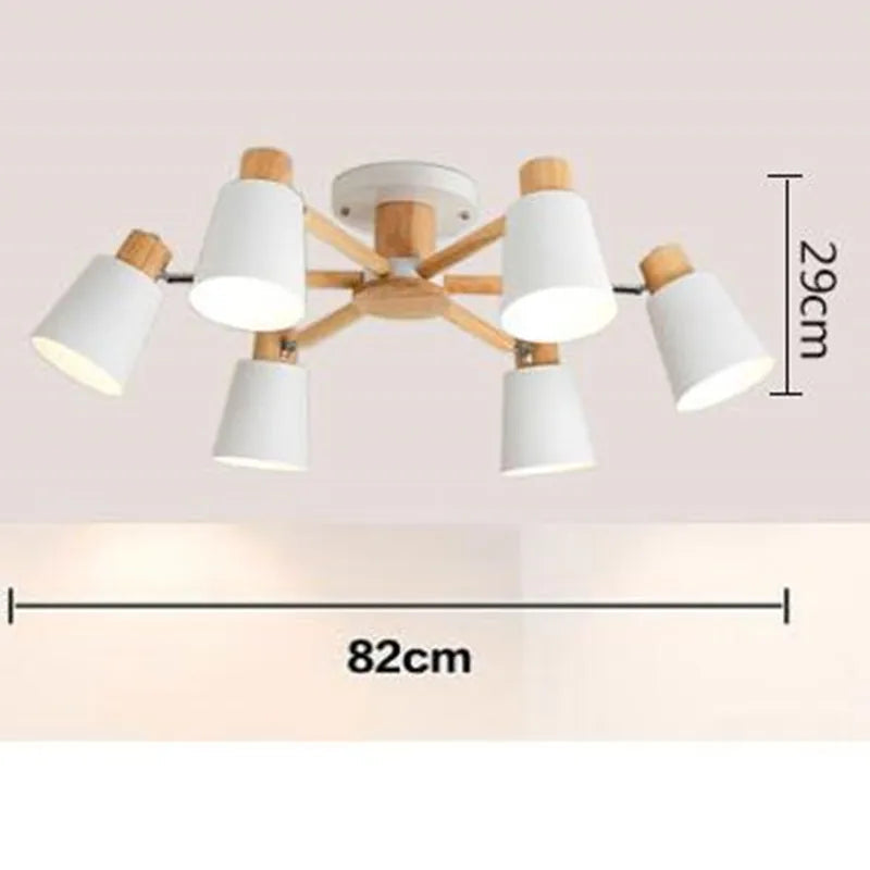 lustre nordique en bois massif simple et moderne