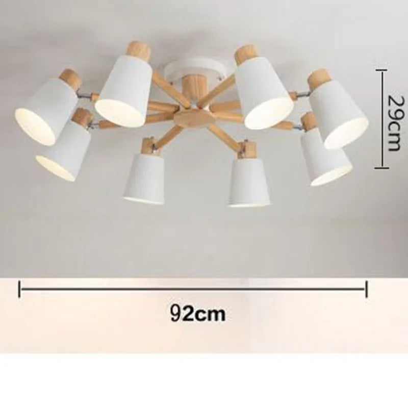 lustre nordique en bois massif simple et moderne