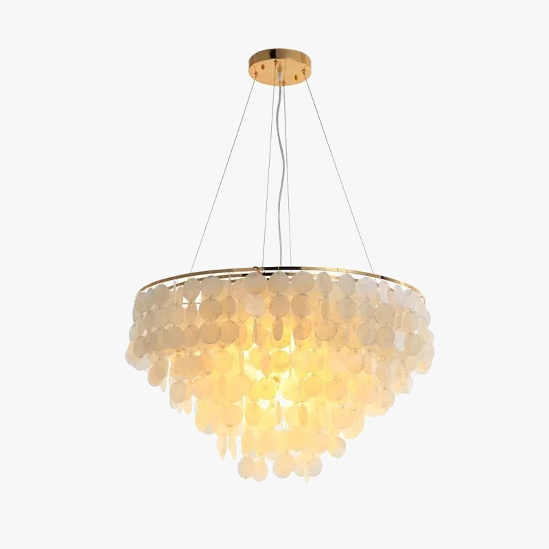 lustre nordique en coquillage avec luminaire à led