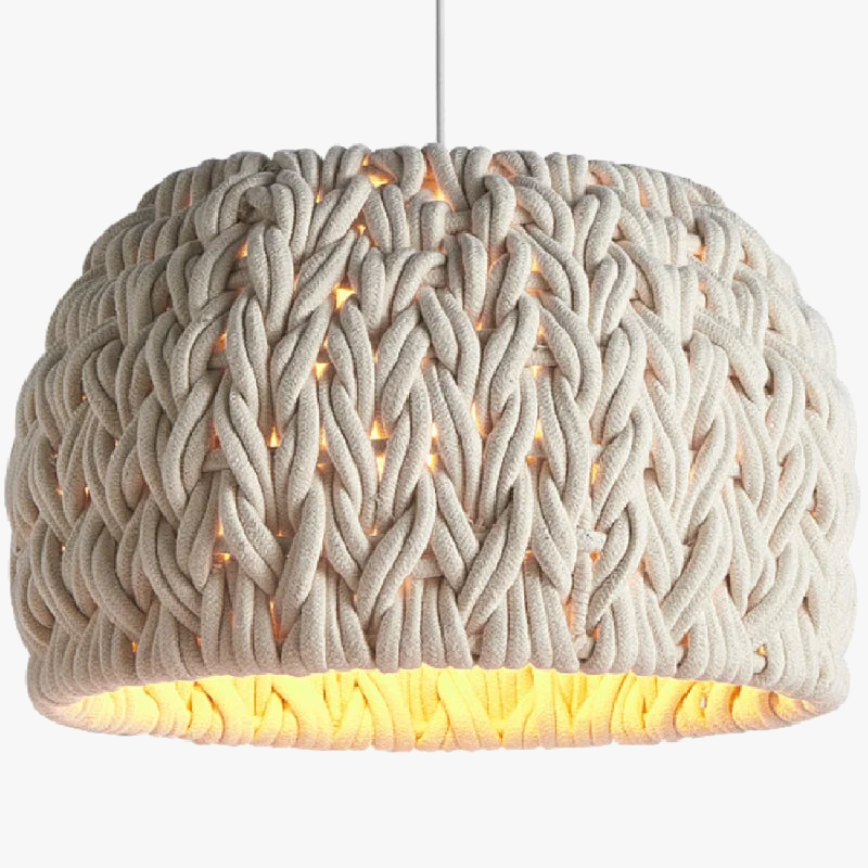 lustre nordique en corde tissée à la main pour éclairage intérieur