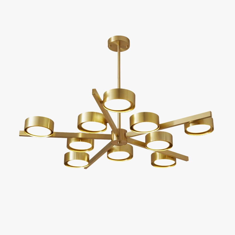 lustre nordique en cuivre design créatif pour éclairage doux