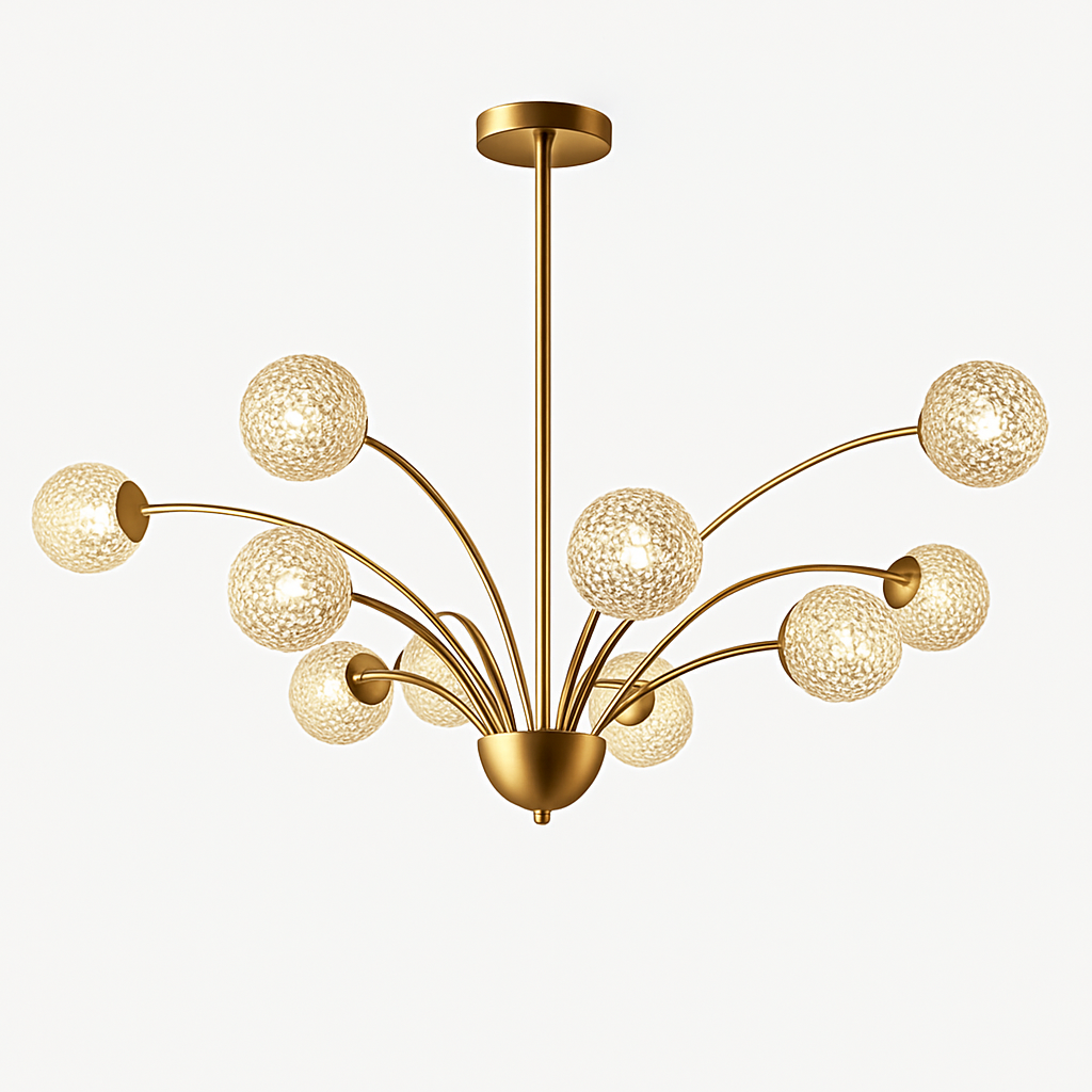 lustre nordique en cuivre et cristal design élégant et luxueux