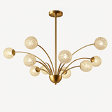 lustre nordique en cuivre et cristal design élégant et luxueux