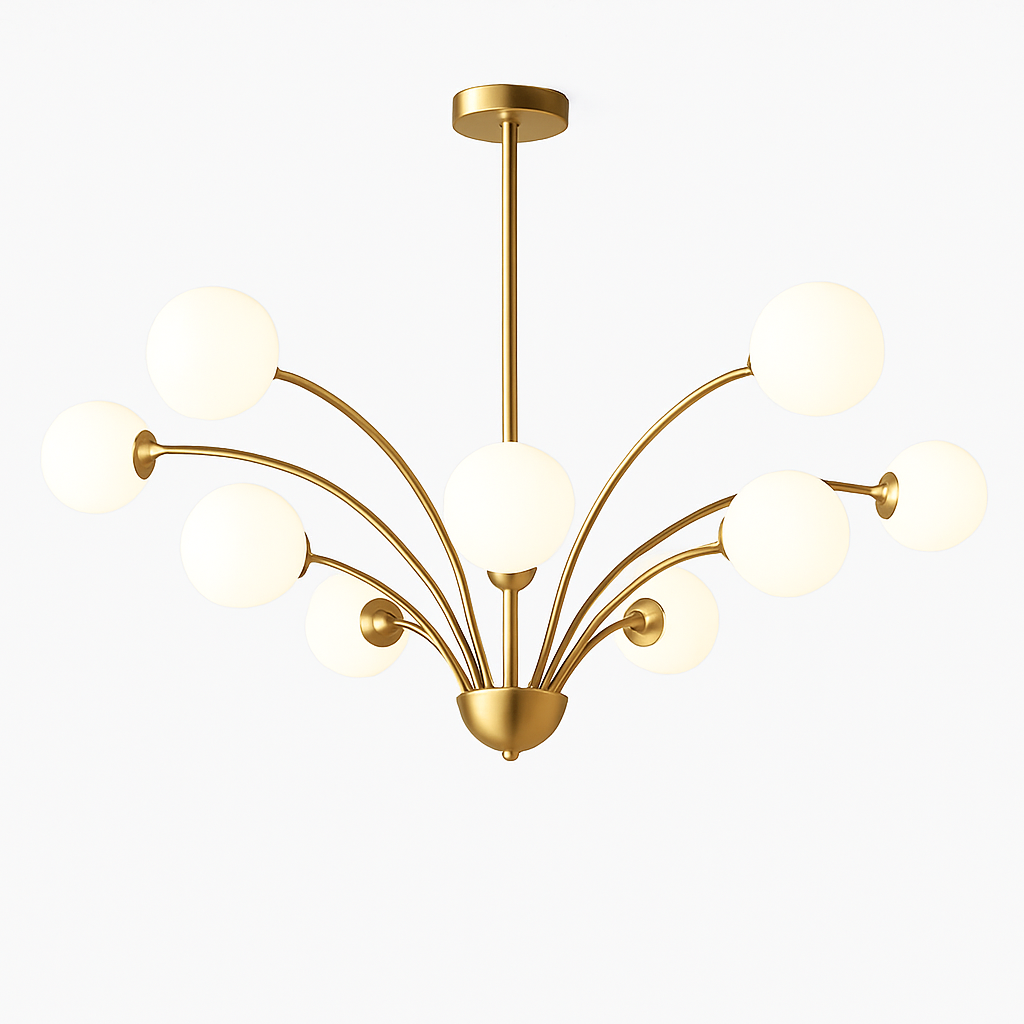 lustre nordique en cuivre et cristal design élégant et luxueux