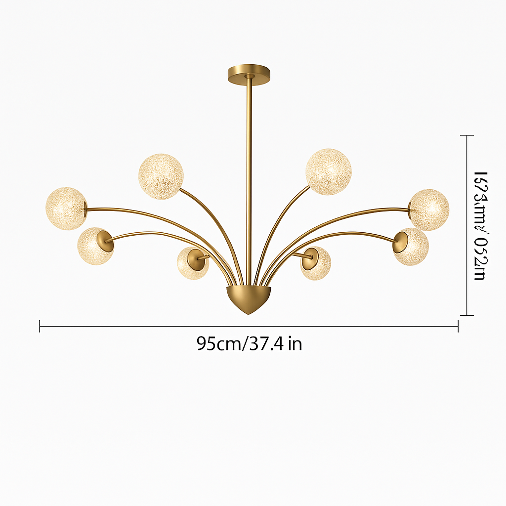 lustre nordique en cuivre et cristal design élégant et luxueux