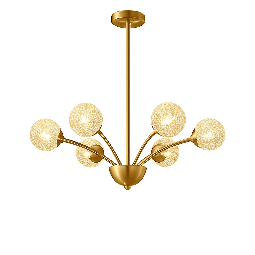 lustre nordique en cuivre et cristal design élégant et luxueux