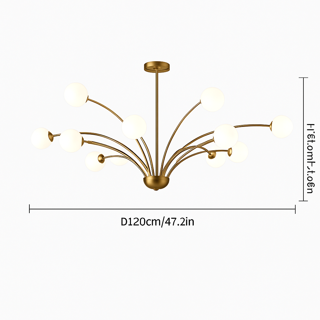 lustre nordique en cuivre et cristal design élégant et luxueux