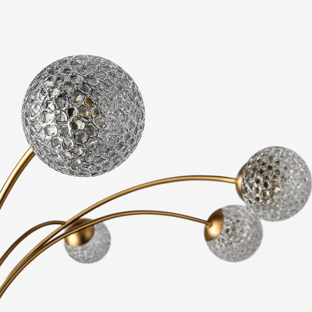 lustre nordique en cuivre et cristal design élégant et luxueux