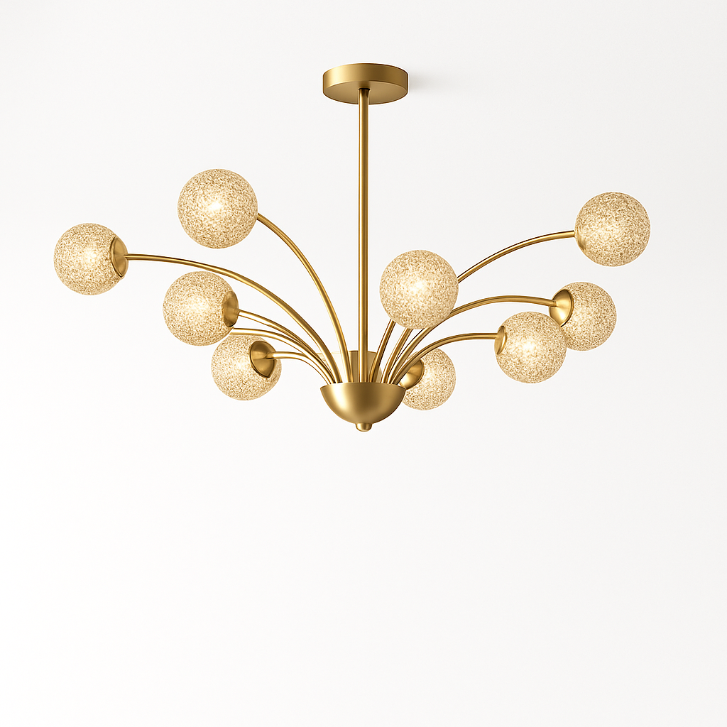 lustre nordique en cuivre et cristal design élégant et luxueux