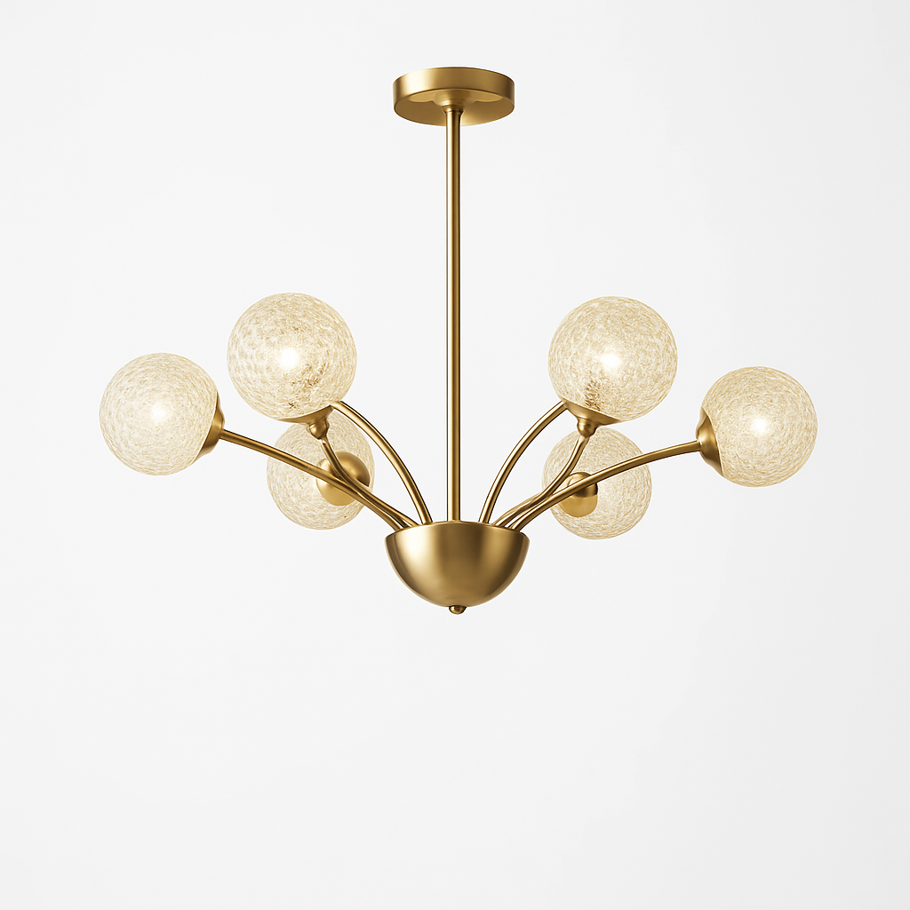 lustre nordique en cuivre et cristal design élégant et luxueux