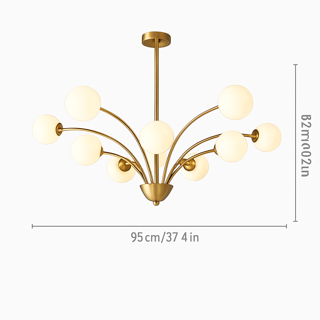 lustre nordique en cuivre et cristal design élégant et luxueux