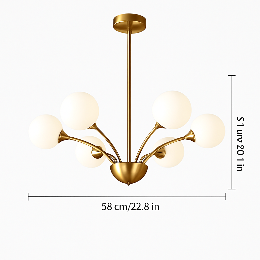 lustre nordique en cuivre et cristal design élégant et luxueux