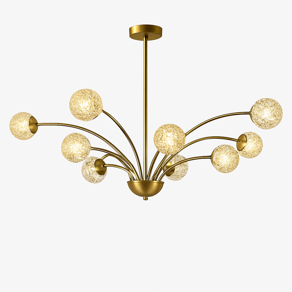 lustre nordique en cuivre et cristal design élégant et luxueux