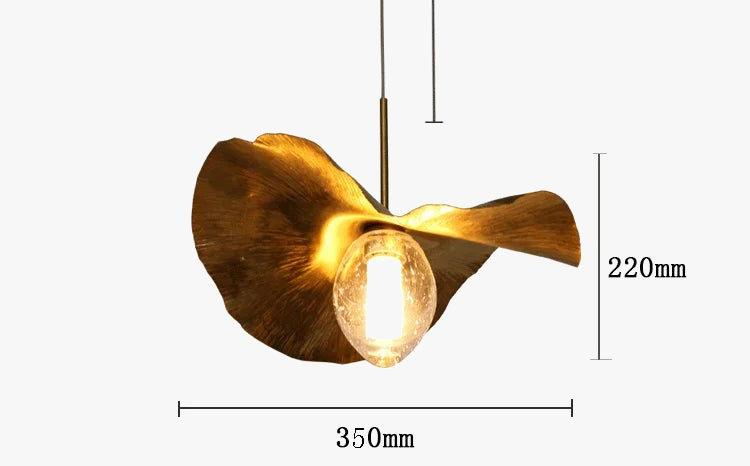 lustre nordique en cuivre forme de feuille de lotus suspendu