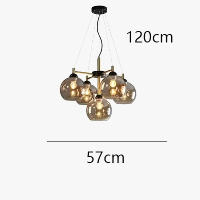lustre nordique en cuivre verre design moderne avec haricots magiques