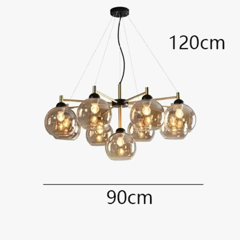 lustre nordique en cuivre verre design moderne avec haricots magiques