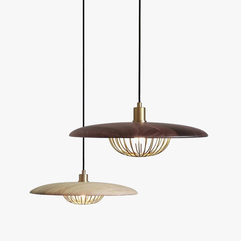 lustre nordique en forme de chapeau de grain de bois
