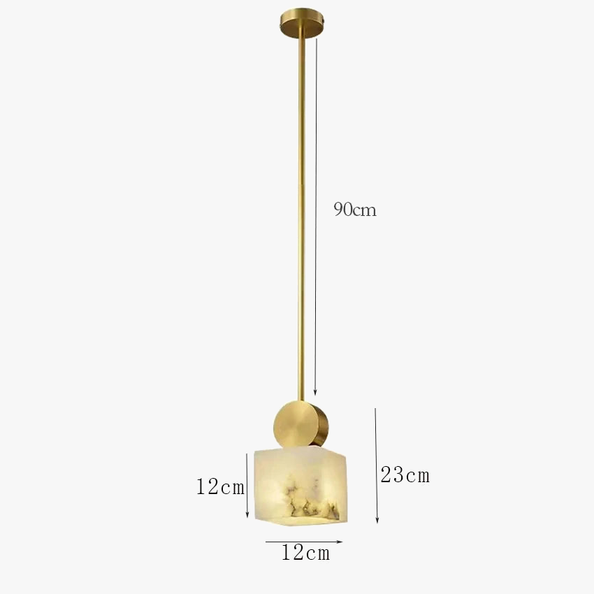 Suspension nordique en marbre et cuivre avec lumières led