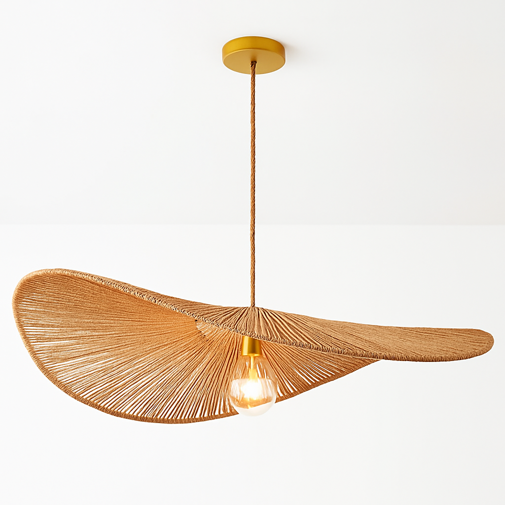 lustre nordique en paille pour décoration moderne intérieure