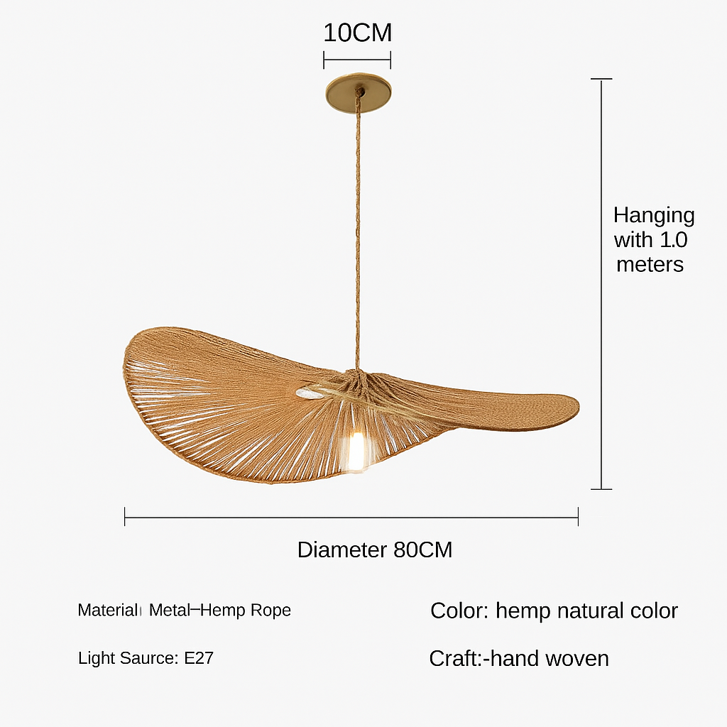 lustre nordique en paille pour décoration moderne intérieure