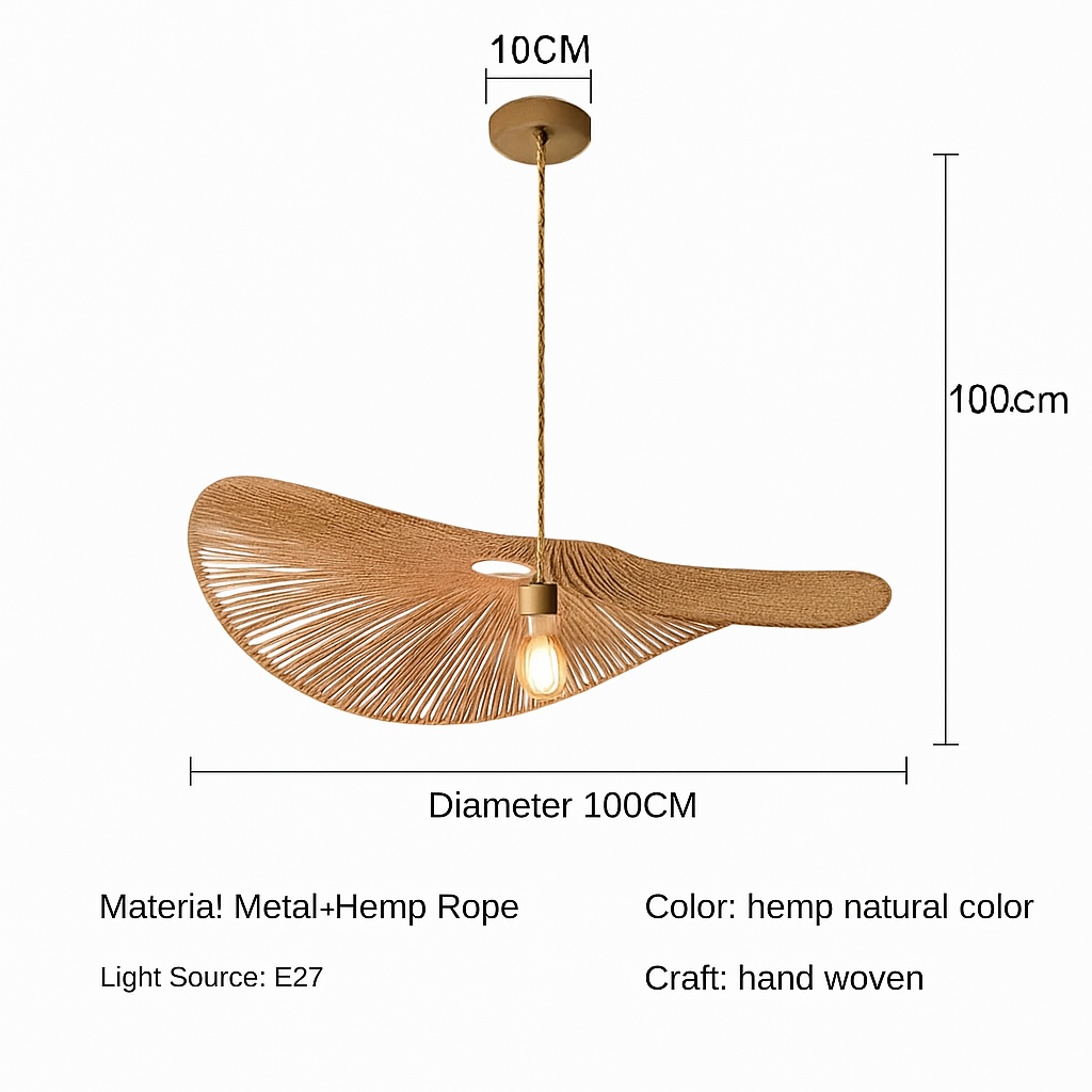 lustre nordique en paille pour décoration moderne intérieure