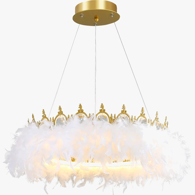 lustre nordique en plumes pour chambre de filles style luxe créatif