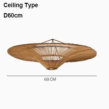 Lustre nordique en rotin parapluie moderne