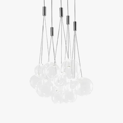 lustre nordique en verre avec suspension led pour décoration intérieure