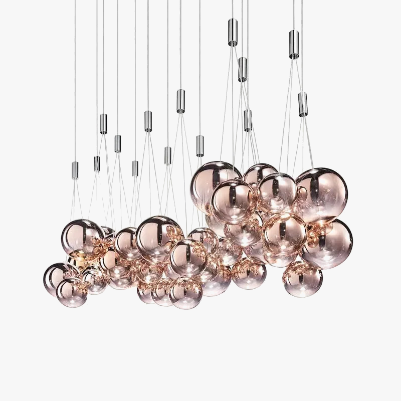 lustre nordique en verre avec suspension led pour décoration intérieure