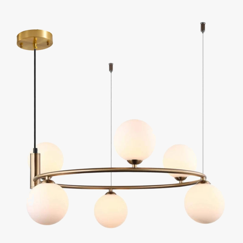Lustre nordique en verre blanc