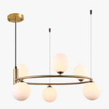 Lustre nordique en verre blanc
