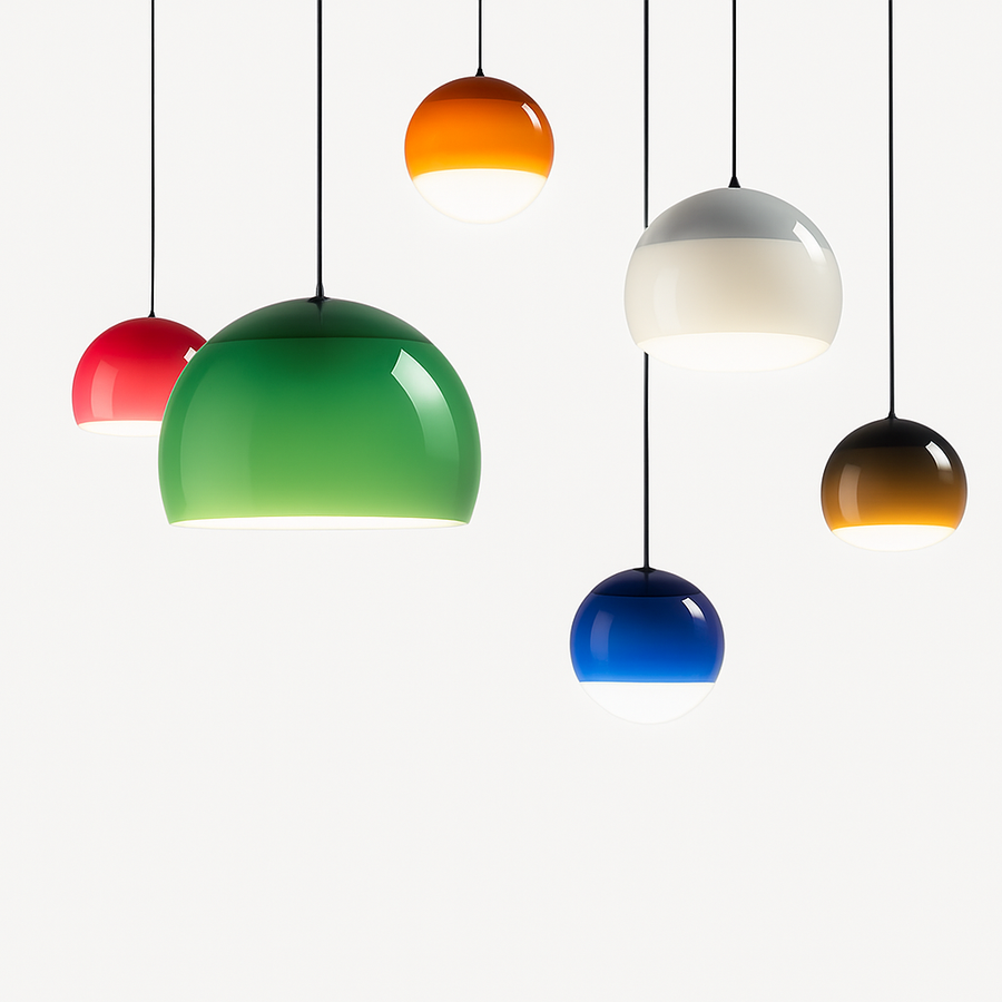 lustre nordique en verre dégradé à suspension led créatif
