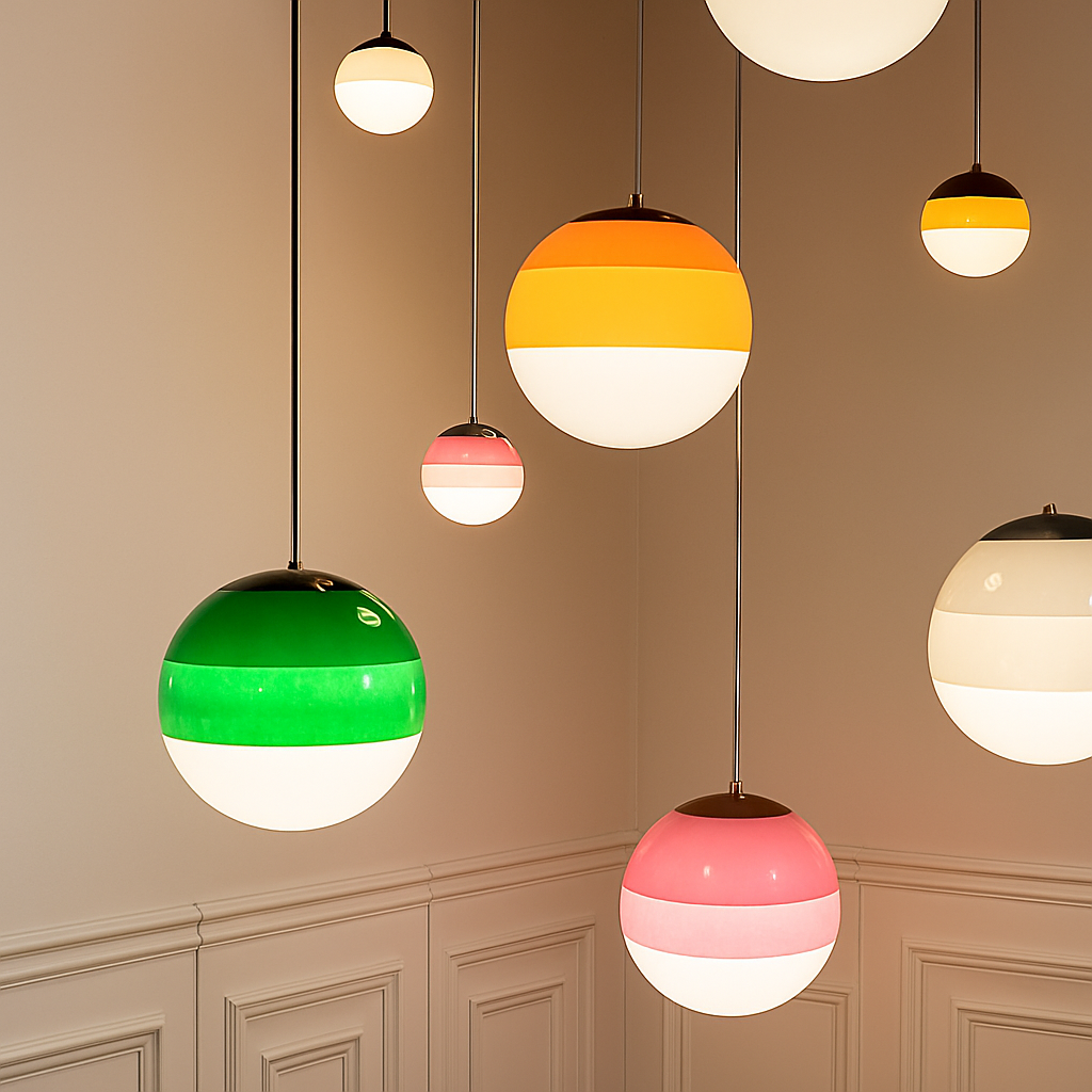 lustre nordique en verre dégradé à suspension led créatif