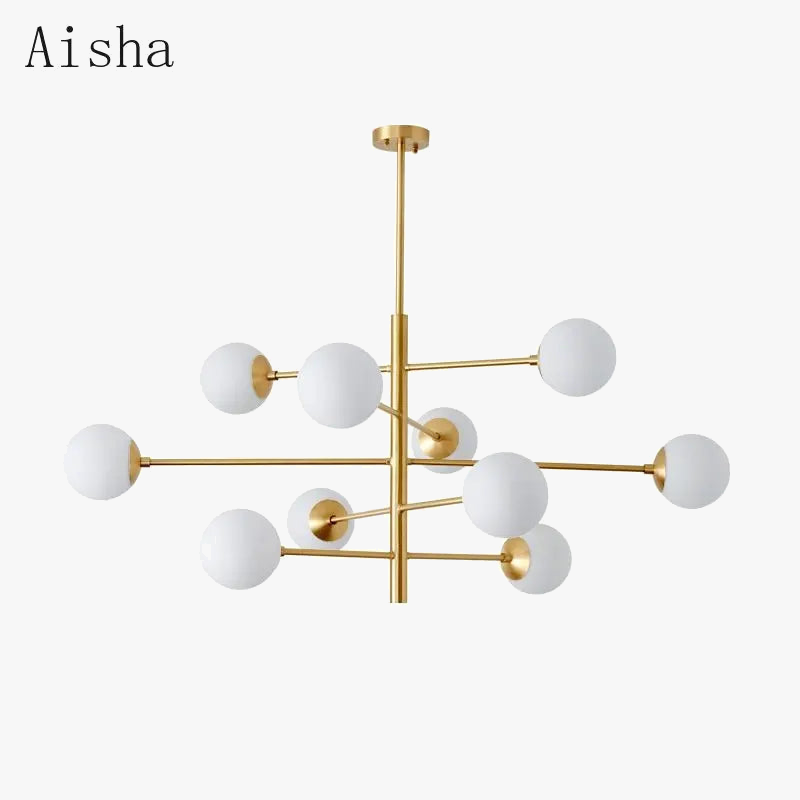 lustre nordique en verre et cuivre design moderne