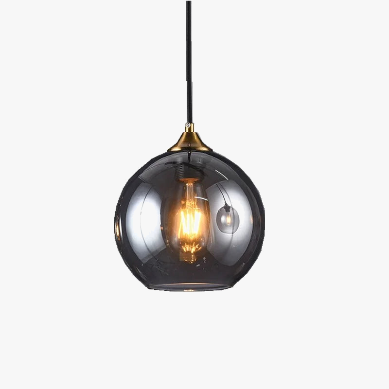 lustre nordique en verre fumé suspension simple luxe