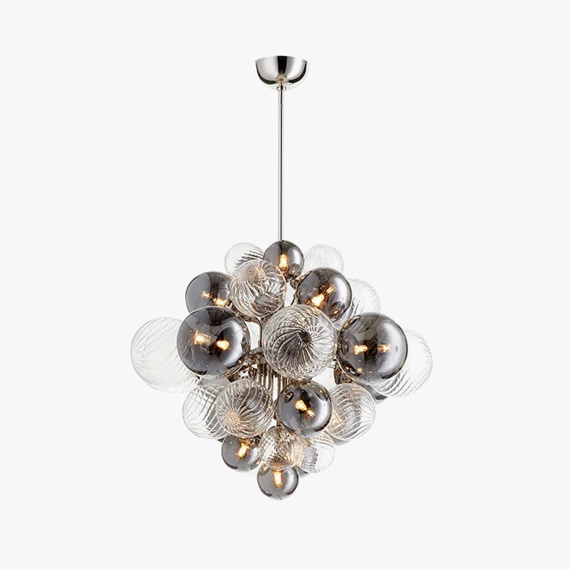 lustre nordique en verre globe avec éclairage led