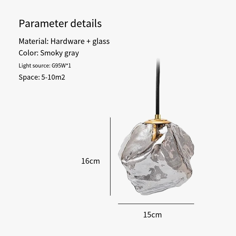 lustre nordique en verre lave glace forme créative rétro