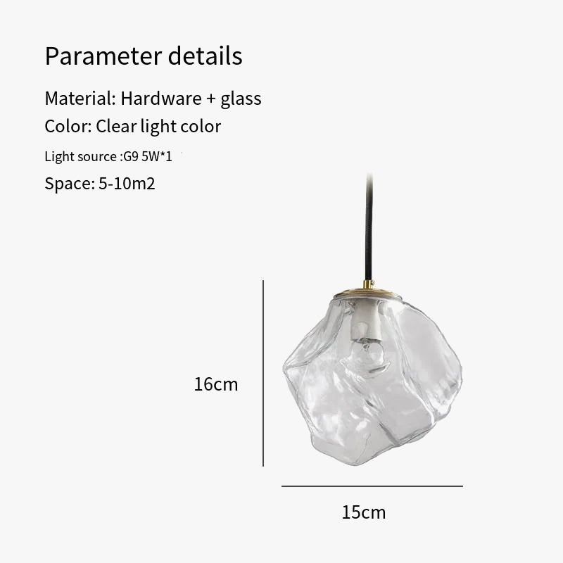 lustre nordique en verre lave glace forme créative rétro